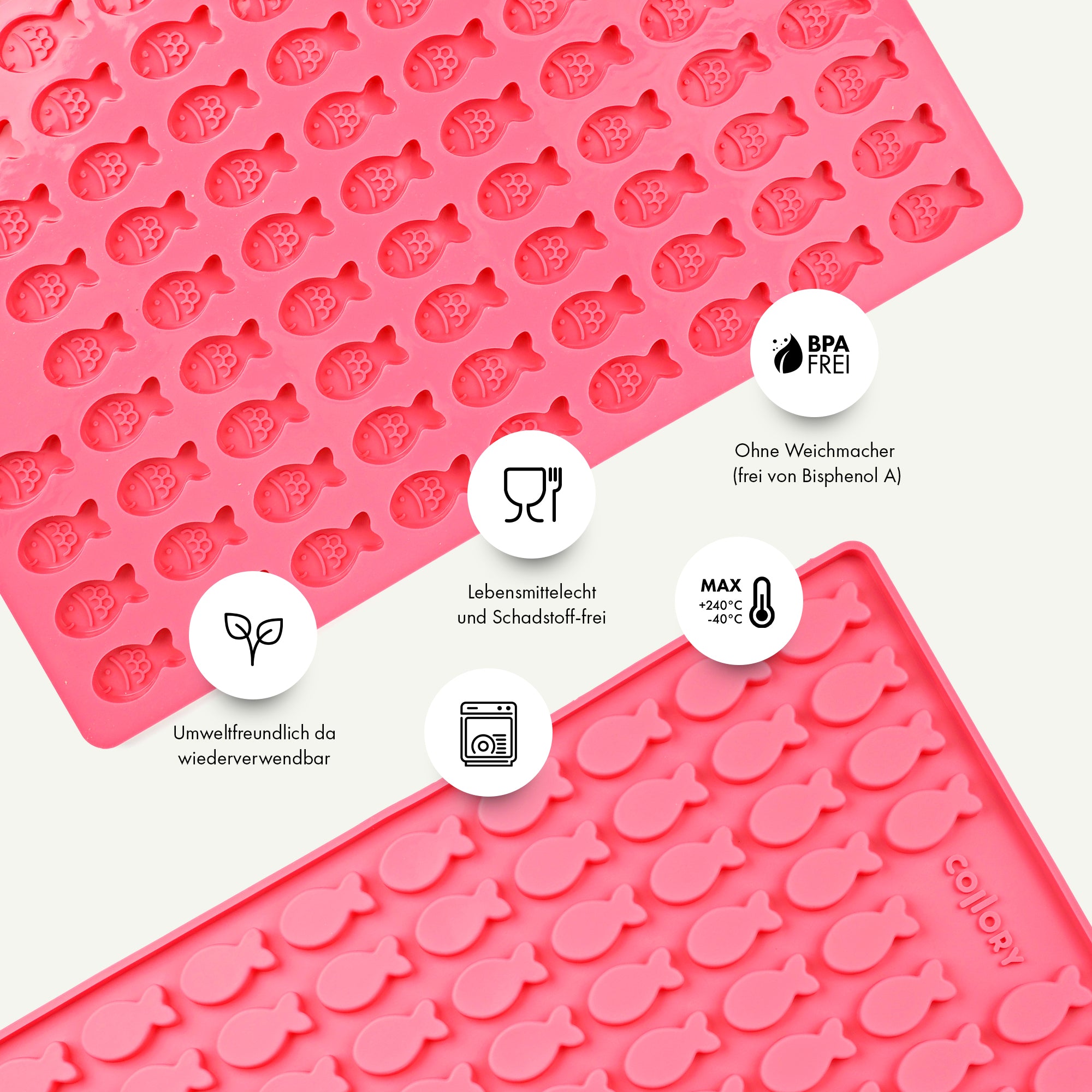 Collory Backmatten für Hundeleckerlis in Fischform