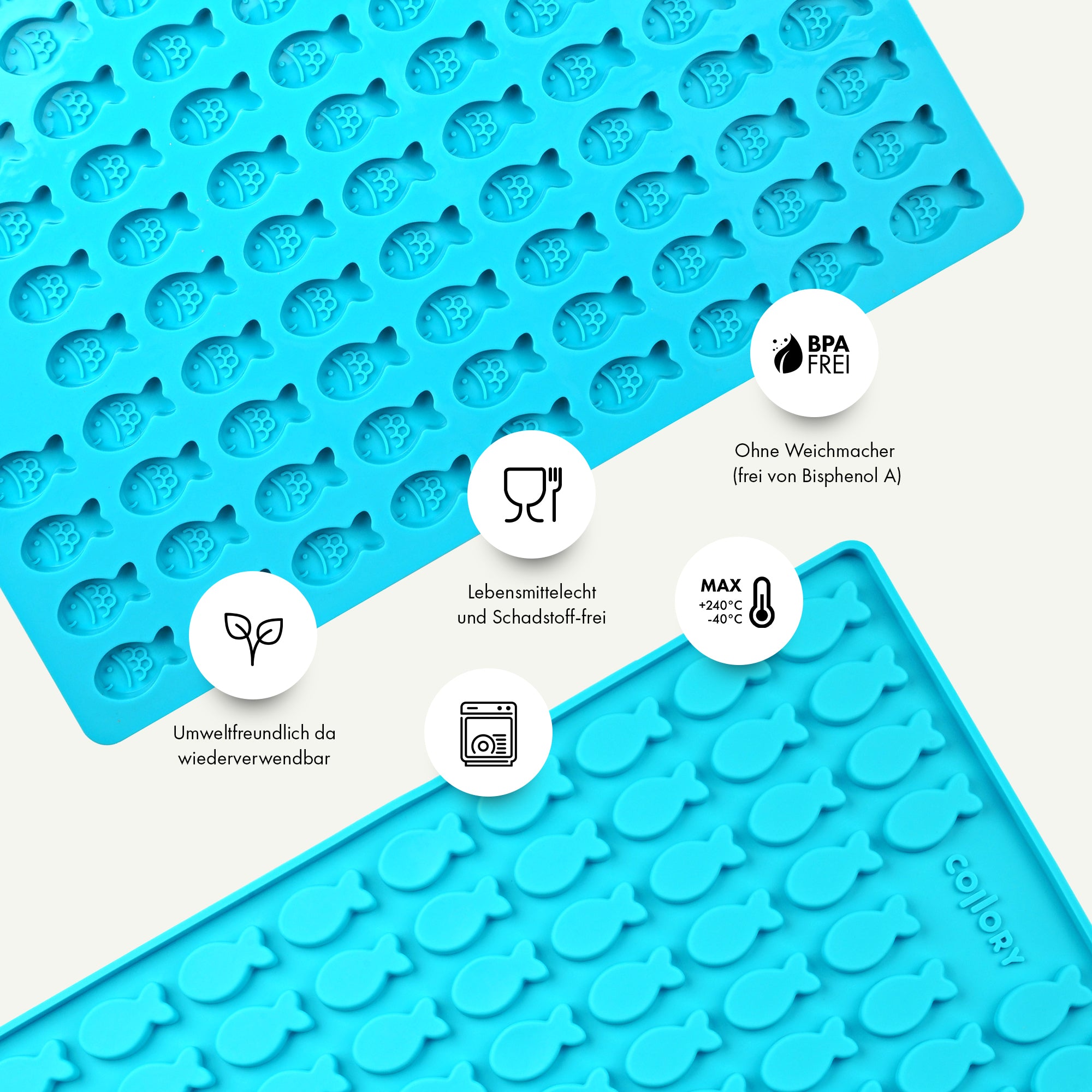 Collory Backmatten für Hundeleckerlis in Fischform