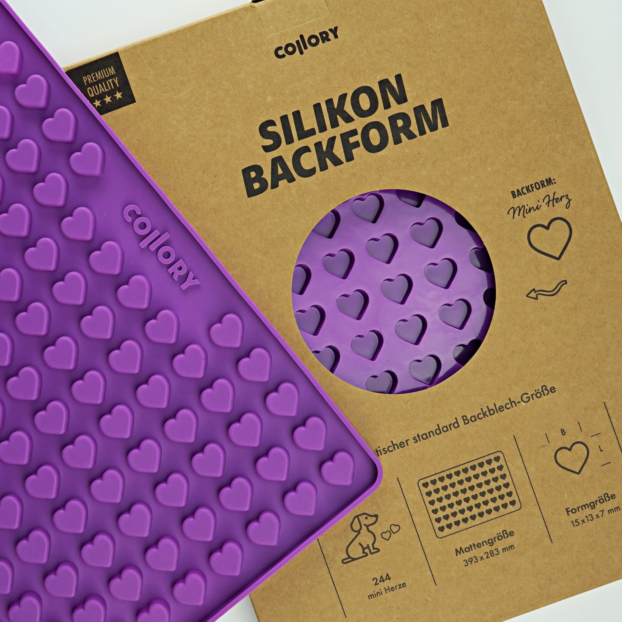 Collory Backmatten für Hundeleckerlis in Herzform