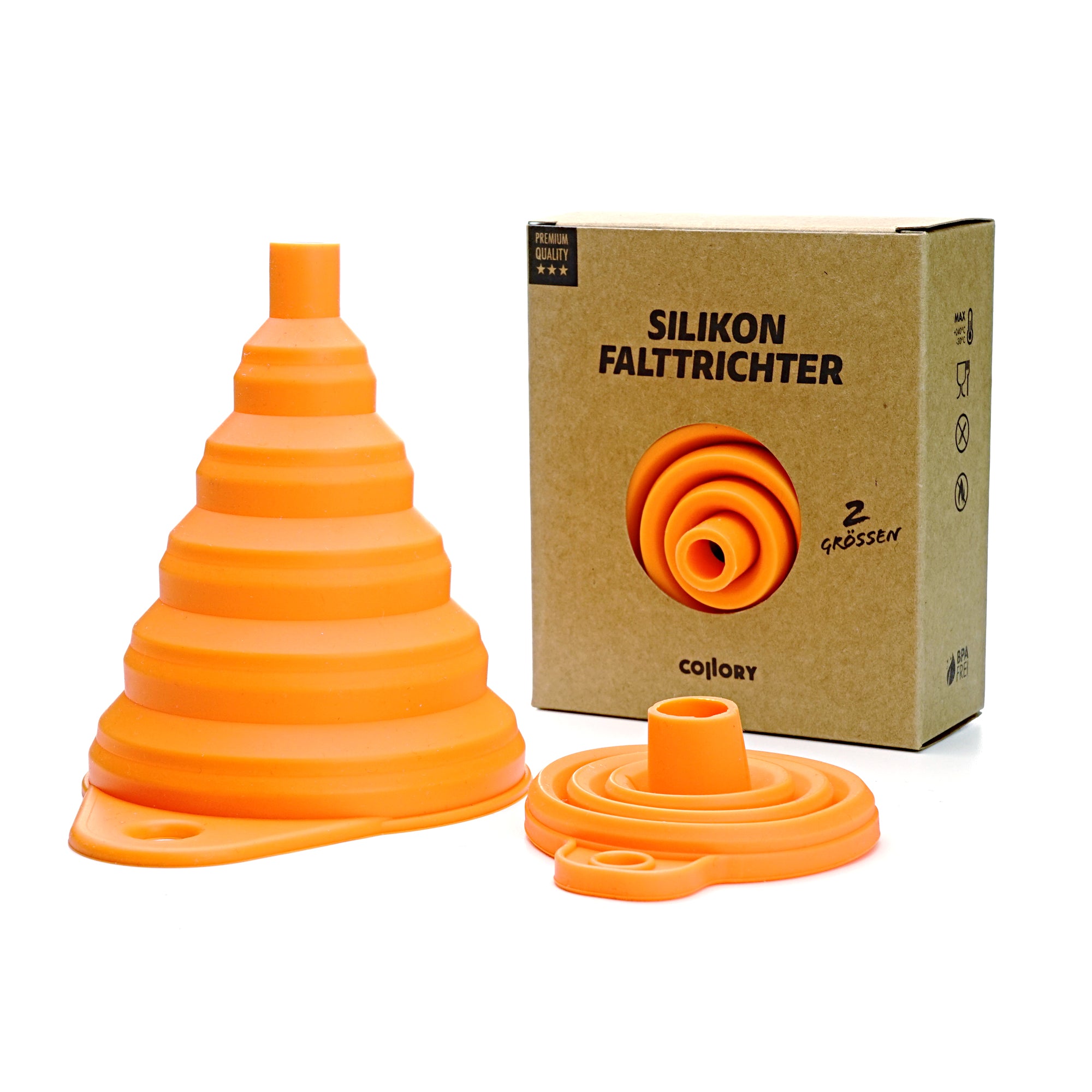 Collapsible silicone funnel (set of 2)